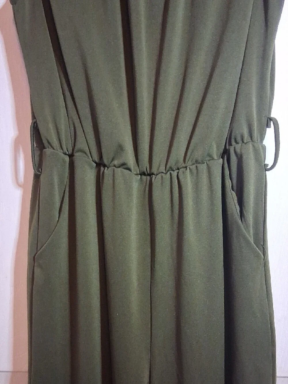 Ecowish Olive Ruffle Sleeve Wide-Leg Jumpsuit